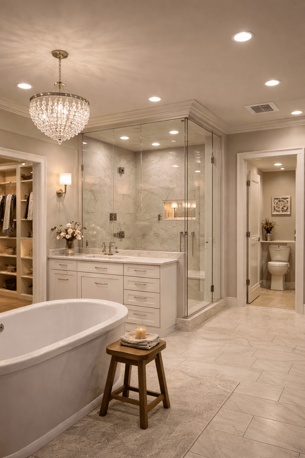 Large Master Suite Bathroom Lighting Layout