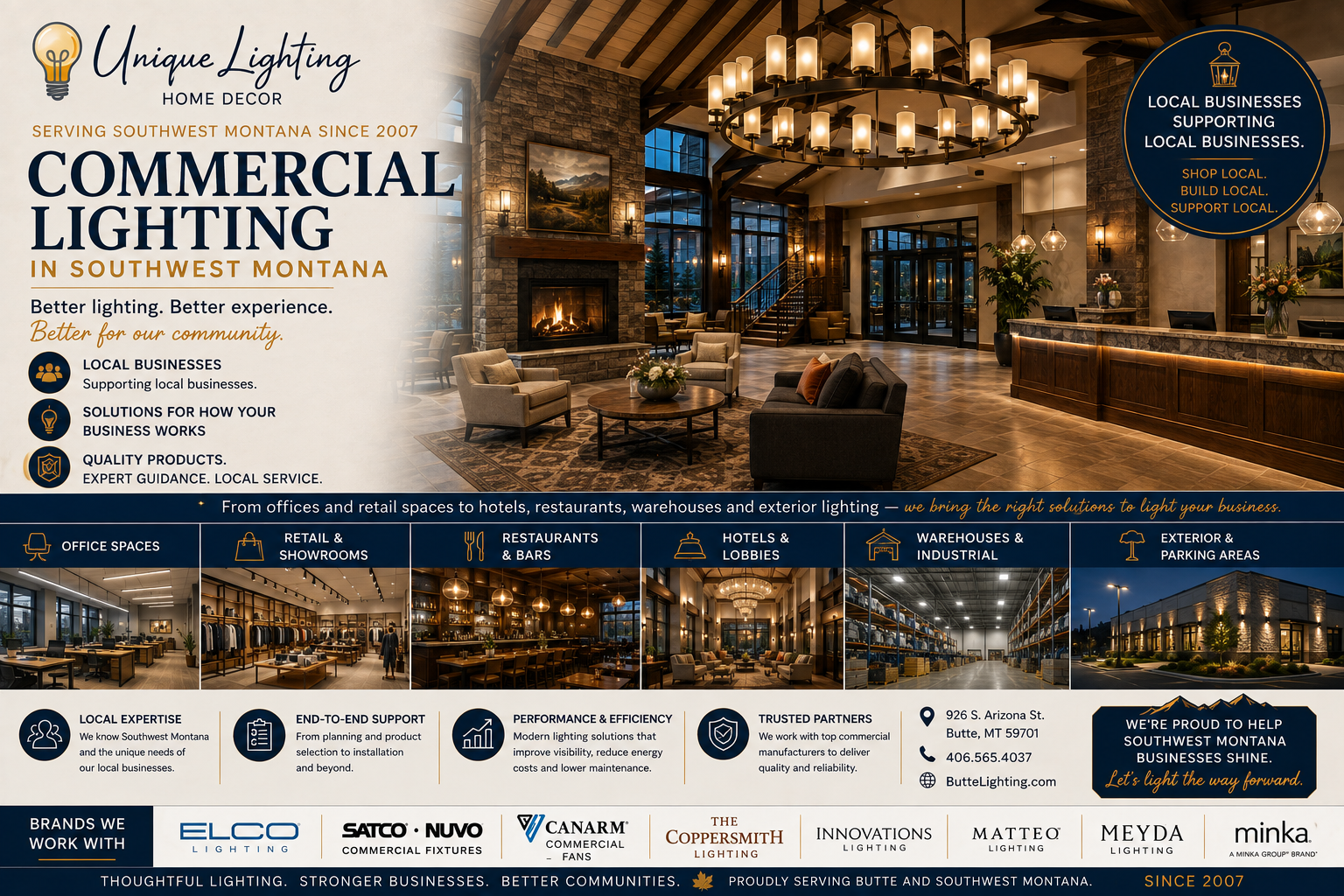 Commercial Lighting in Southwest Montana: Your Business Deserves Better Than “Just Enough Light”